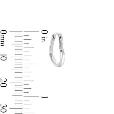 Sterling Silver Heart Huggie Hoops
