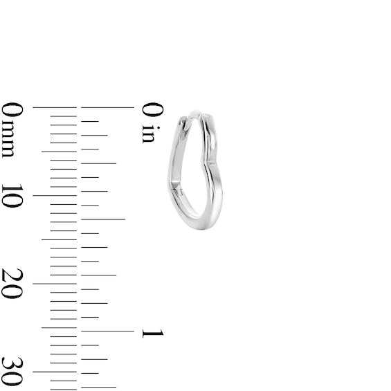 Sterling Silver Heart Huggie Hoops