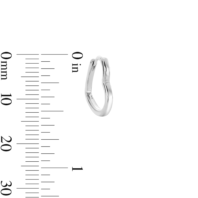 Main Image 3 of Sterling Silver Heart Huggie Hoops