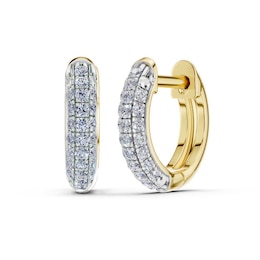 10K Gold 1/4 CT. T.W. Lab-Grown Diamond Huggie Hoops