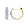 Thumbnail Image 2 of 10K Gold 1/4 CT. T.W. Lab-Grown Diamond Huggie Hoops