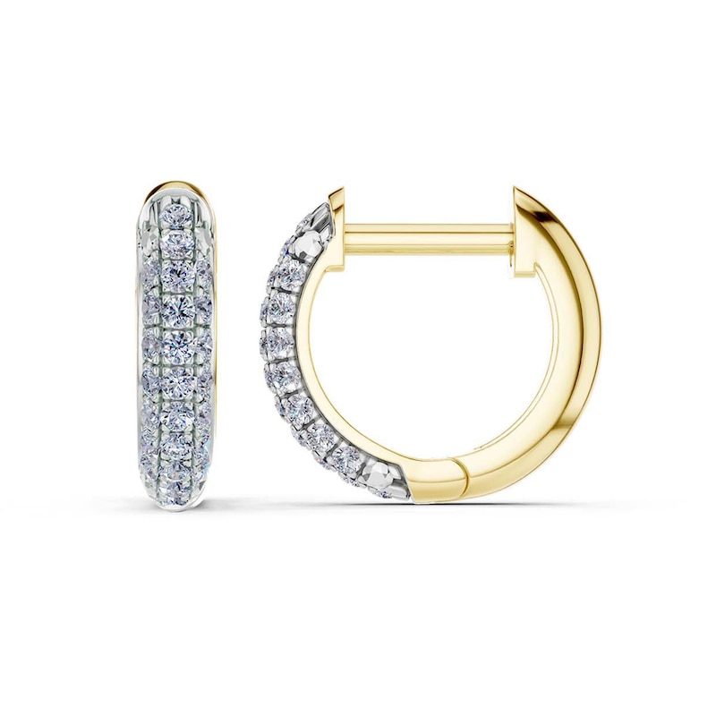 Main Image 2 of 10K Gold 1/4 CT. T.W. Lab-Grown Diamond Huggie Hoops
