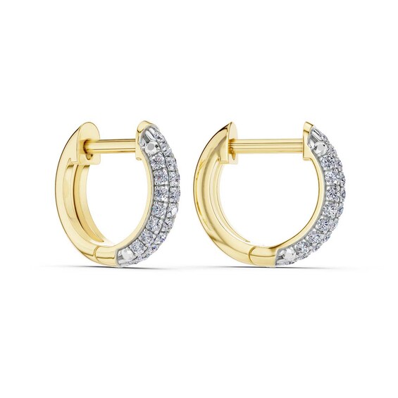 10K Gold 1/4 CT. T.W. Lab-Grown Diamond Huggie Hoops