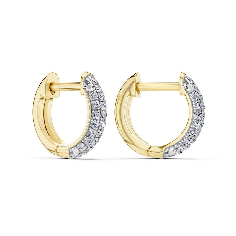Main Image 3 of 10K Gold 1/4 CT. T.W. Lab-Grown Diamond Huggie Hoops