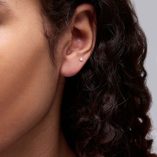 10K Gold Pink CZ Flat Back Studs
