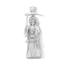 Solid Sterling Silver Santa Muerte Charm