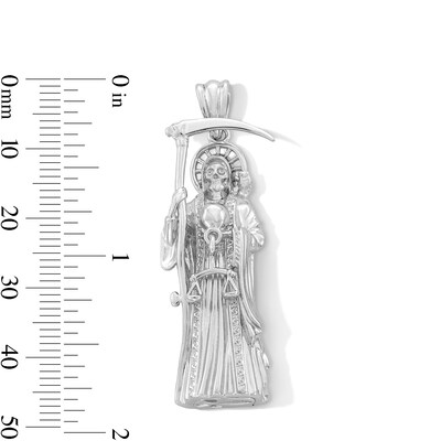 Solid Sterling Silver Santa Muerte Charm