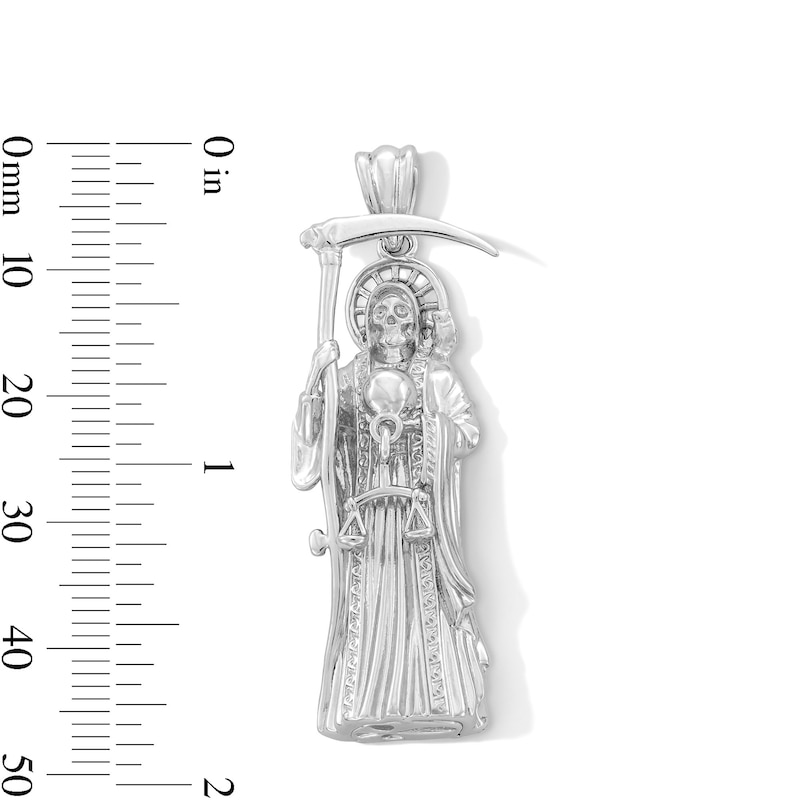 Main Image 2 of Solid Sterling Silver Santa Muerte Charm