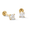 Thumbnail Image 1 of 10K Gold CZ Square Flat Back Studs