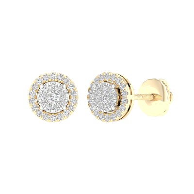 10K Gold 1/3 CT. T.W. Lab-Grown Diamond Cluster Halo Studs