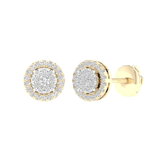 10K Gold 1/3 CT. T.W. Lab-Grown Diamond Cluster Halo Studs