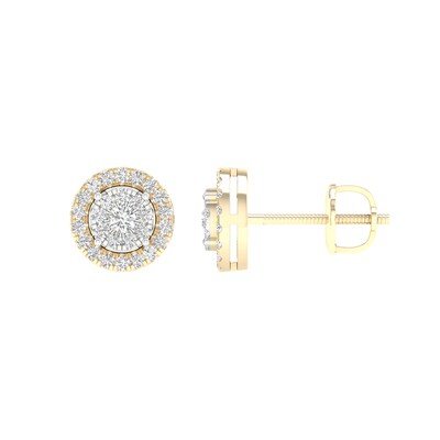10K Gold 1/3 CT. T.W. Lab-Grown Diamond Cluster Halo Studs