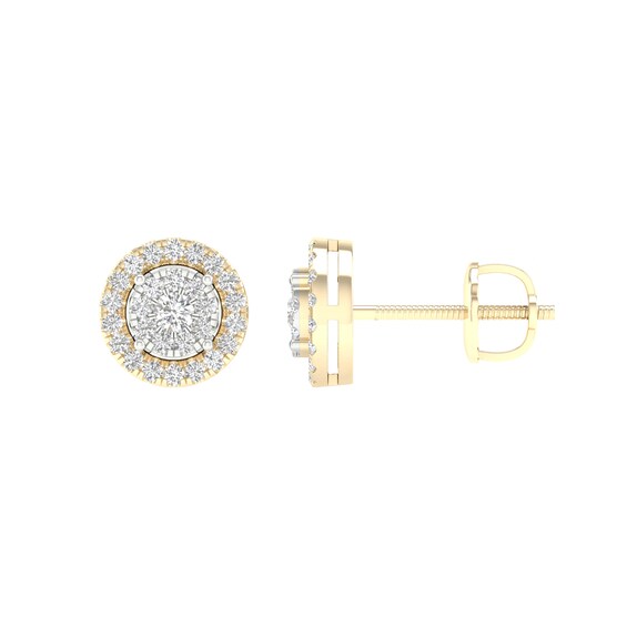 10K Gold 1/3 CT. T.W. Lab-Grown Diamond Cluster Halo Studs