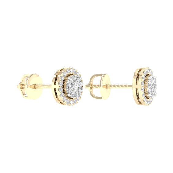 10K Gold 1/3 CT. T.W. Lab-Grown Diamond Cluster Halo Studs