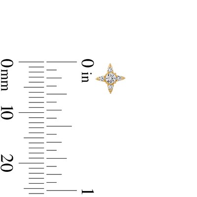 10K Gold CZ North Star Flat Back Studs