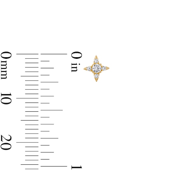 10K Gold CZ North Star Flat Back Studs