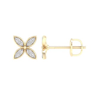 10K Gold 1/10 CT. T.W. Lab-Grown Diamond Clover Studs