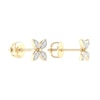 Thumbnail Image 3 of 10K Gold 1/10 CT. T.W. Lab-Grown Diamond Clover Studs