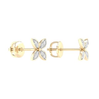 10K Gold 1/10 CT. T.W. Lab-Grown Diamond Clover Studs