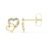 10K Gold CT. T.W. Lab-Grown Diamond Double Heart Studs