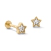 Thumbnail Image 1 of 10K Gold CZ Bezel Star Flat Back Studs