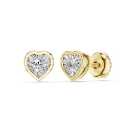10K Gold 1/10 CT. T.W. Lab-Grown Diamond Heart Studs