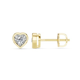10K Gold 1/10 CT. T.W. Lab-Grown Diamond Heart Studs