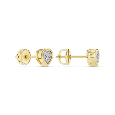 10K Gold 1/10 CT. T.W. Lab-Grown Diamond Heart Studs