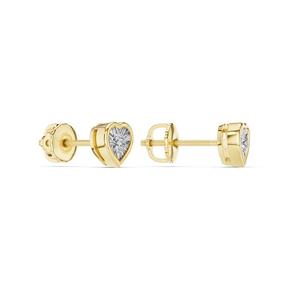 10K Gold 1/10 CT. T.W. Lab-Grown Diamond Heart Studs