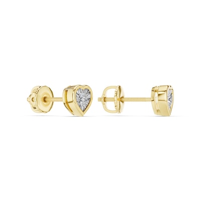 10K Gold 1/10 CT. T.W. Lab-Grown Diamond Heart Studs