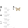 Thumbnail Image 2 of 10K Gold CZ Pavé Butterfly Flat Back Studs