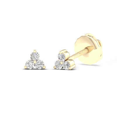 10K Gold 1/5 CT. T.W. Lab-Grown Diamond Tri-Cluster Studs