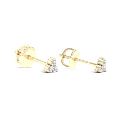 10K Gold 1/5 CT. T.W. Lab-Grown Diamond Tri-Cluster Studs