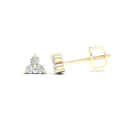 10K Gold 1/5 CT. T.W. Lab-Grown Diamond Tri-Cluster Studs