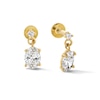 Thumbnail Image 1 of 10K Gold CZ Oval Dangle Flat Back Studs