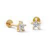 10K Gold CZ Star Flat Back Studs