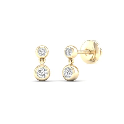 10K Gold 1/5 CT. T.W. Lab-Grown Diamond Bezel Set Stacked Studs