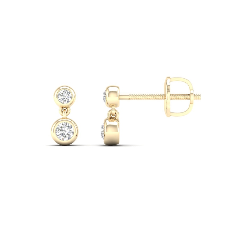 Main Image 2 of 10K Gold 1/5 CT. T.W. Lab-Grown Diamond Bezel Set Stacked Studs