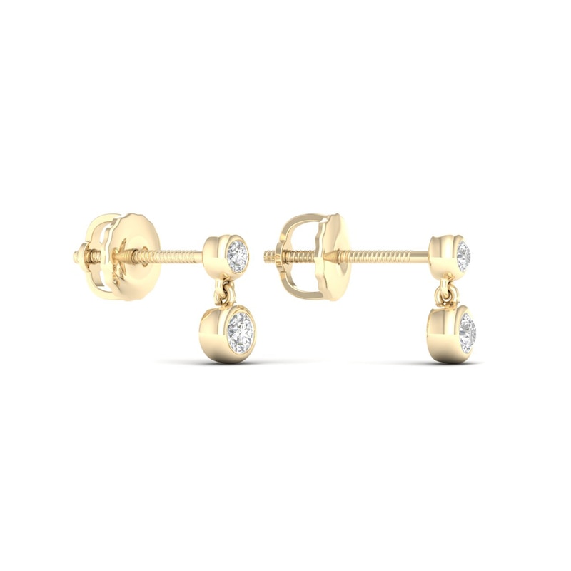 Main Image 3 of 10K Gold 1/5 CT. T.W. Lab-Grown Diamond Bezel Set Stacked Studs