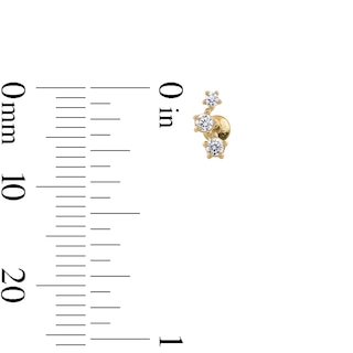 10K Gold CZ Crawler Flat Back Studs