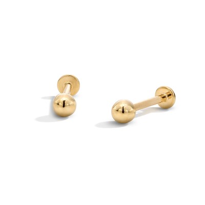 10K Gold Ball Flat Back Studs