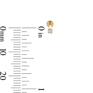 10K Gold CZ Round Flat Back Studs