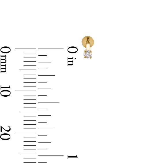 10K Gold CZ Round Flat Back Studs