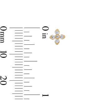 10K Gold CZ Clover Flat Back Studs