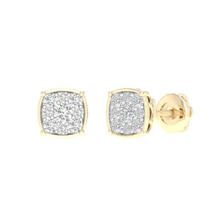 14K Gold Plated 1/3 CT. T.W. Lab-Grown Diamond Cushion Studs