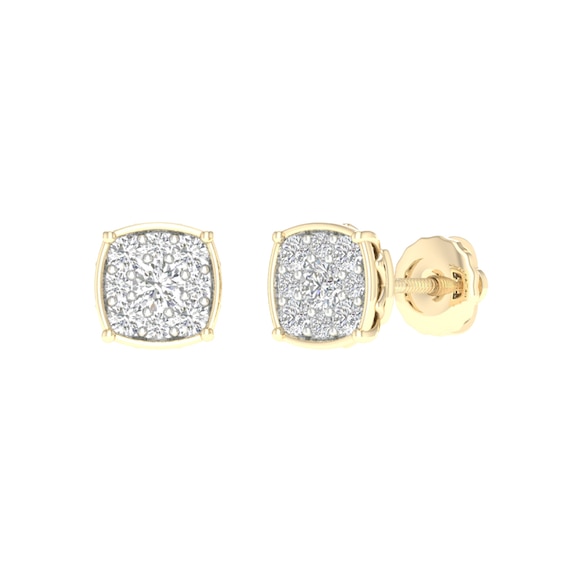 14K Gold Plated 1/3 CT. T.W. Lab-Grown Diamond Cushion Studs