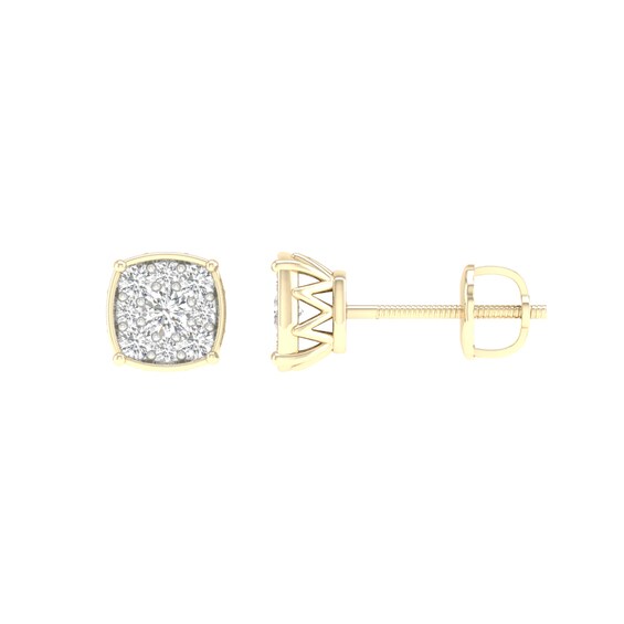 14K Gold Plated 1/3 CT. T.W. Lab-Grown Diamond Cushion Studs