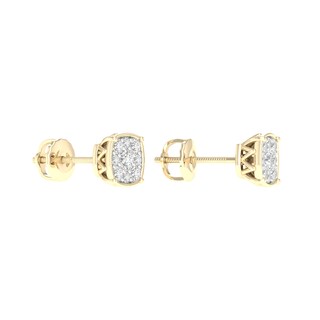 14K Gold Plated 1/3 CT. T.W. Lab-Grown Diamond Cushion Studs