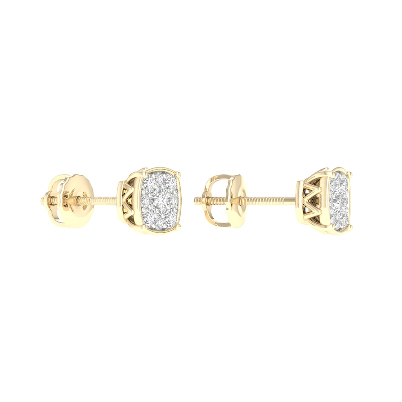 Main Image 3 of 14K Gold Plated 1/3 CT. T.W. Lab-Grown Diamond Cushion Studs
