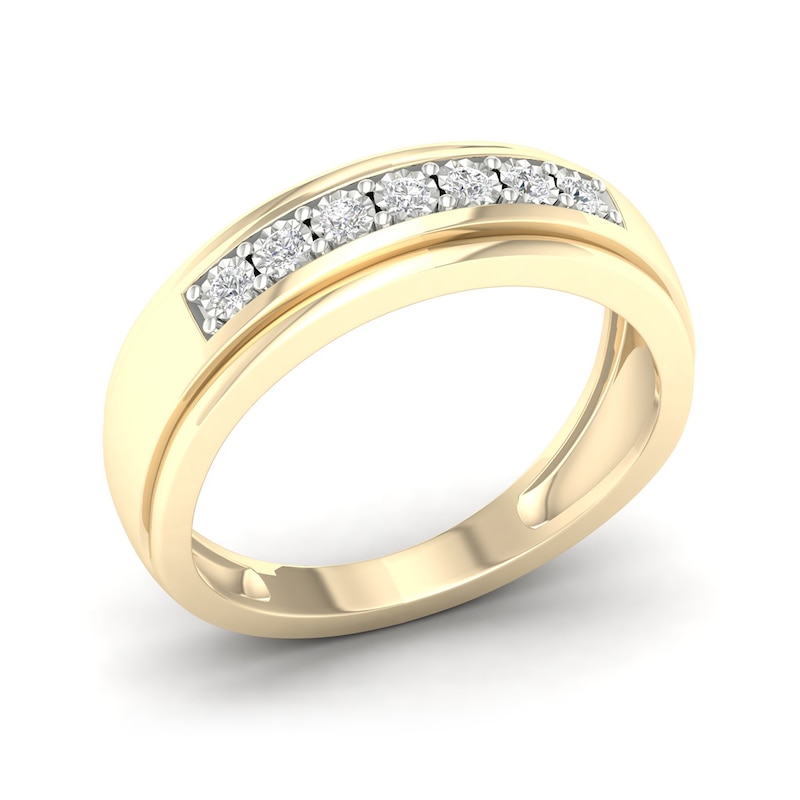Main Image 3 of 10K Gold 1/10 CT. T.W. Lab-Grown Diamond Single Row Ring